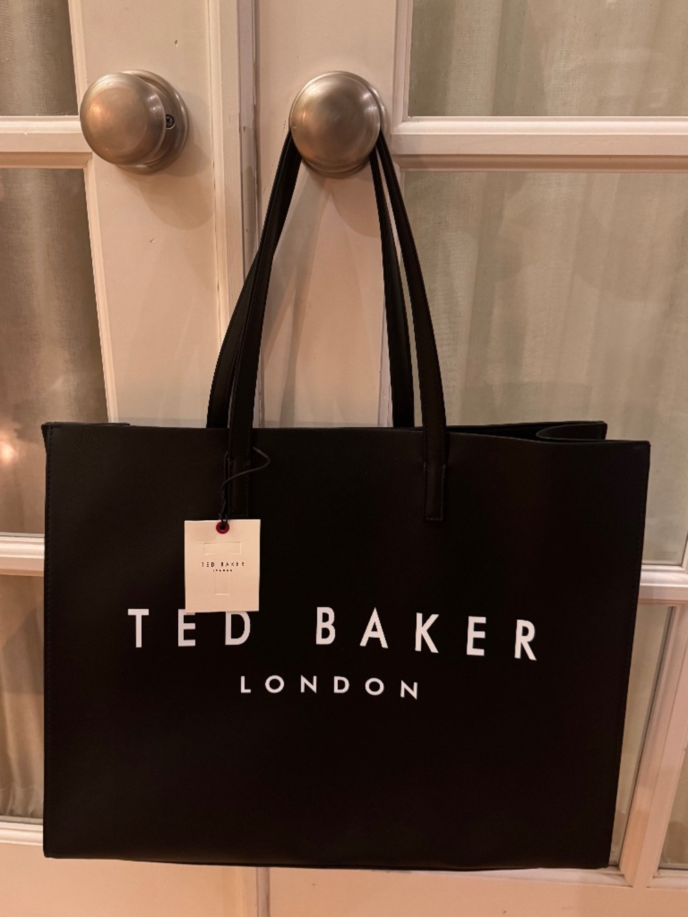Ted Baker London Large Black Shopper Tote Bag Logo NWT